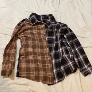SHEIN brown and black flannel size M